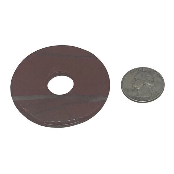 Fashion Red Jasper Round Pendant Polished 2 1/8” Disc Unisex Mother's Day Gift - Picture 12 of 14